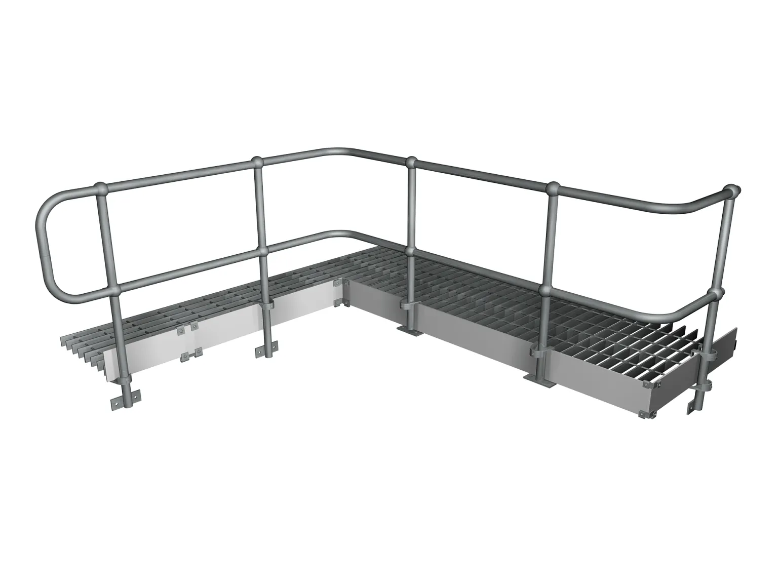 Ball-Type Steel Handrail System
Our ball-type handrail system provides a more traditional look, using pre-formed balls, tubes, elbows and connectors. This system is well suited to permanent installations required to match existing elements or where a streamlined, less engineered appearance is required.
Ball-type systems are specified by shank diameter, handrail size, base type and base thickness, allowing a high degree of configuration to suit different layouts and fixing conditions. Shank diameters of 33.7mm, 42.4mm and 48.3mm are available, with standard or bespoke base thicknesses and a choice of self-colour or galvanised finishes.
A wide range of base types is available, including side palms, flat bases, circular bases and raked bases, along with straight connectors, right-angle bends, kick clamps and toe-plate connectors. Weldable elbows and balls are also available for use with BS 1387 tube, allowing greater flexibility where fabrication is required.