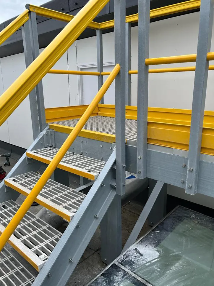Applications
GRP pultruded profiles are widely used in:
Walkways and access platforms
Stairways and ladders
Bridges and support structures
Industrial and marine environments
Electrical and utility installations
Technical Support
Our technical team advises on the correct profile type, size, and configuration to meet your structural and safety performance requirements. Call us on 0114 254 3220.